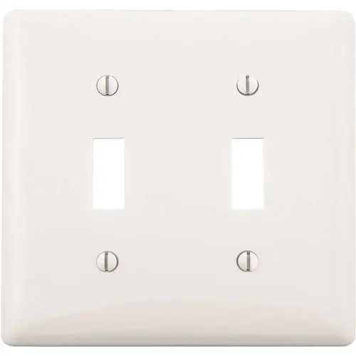2-Gang White Toggle Wall Plate 2-Gang White Toggle Wall Plate