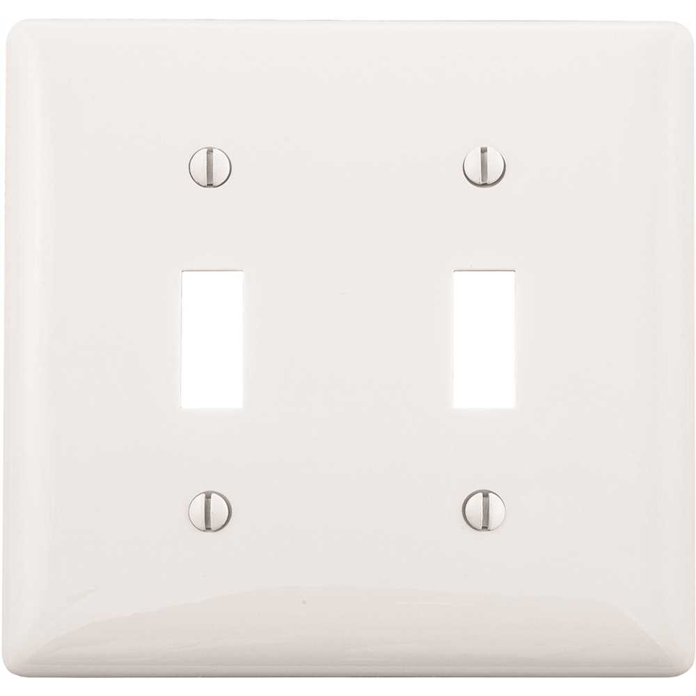 HUBBELL WIRING P2W 2-Gang White Toggle Wall Plate