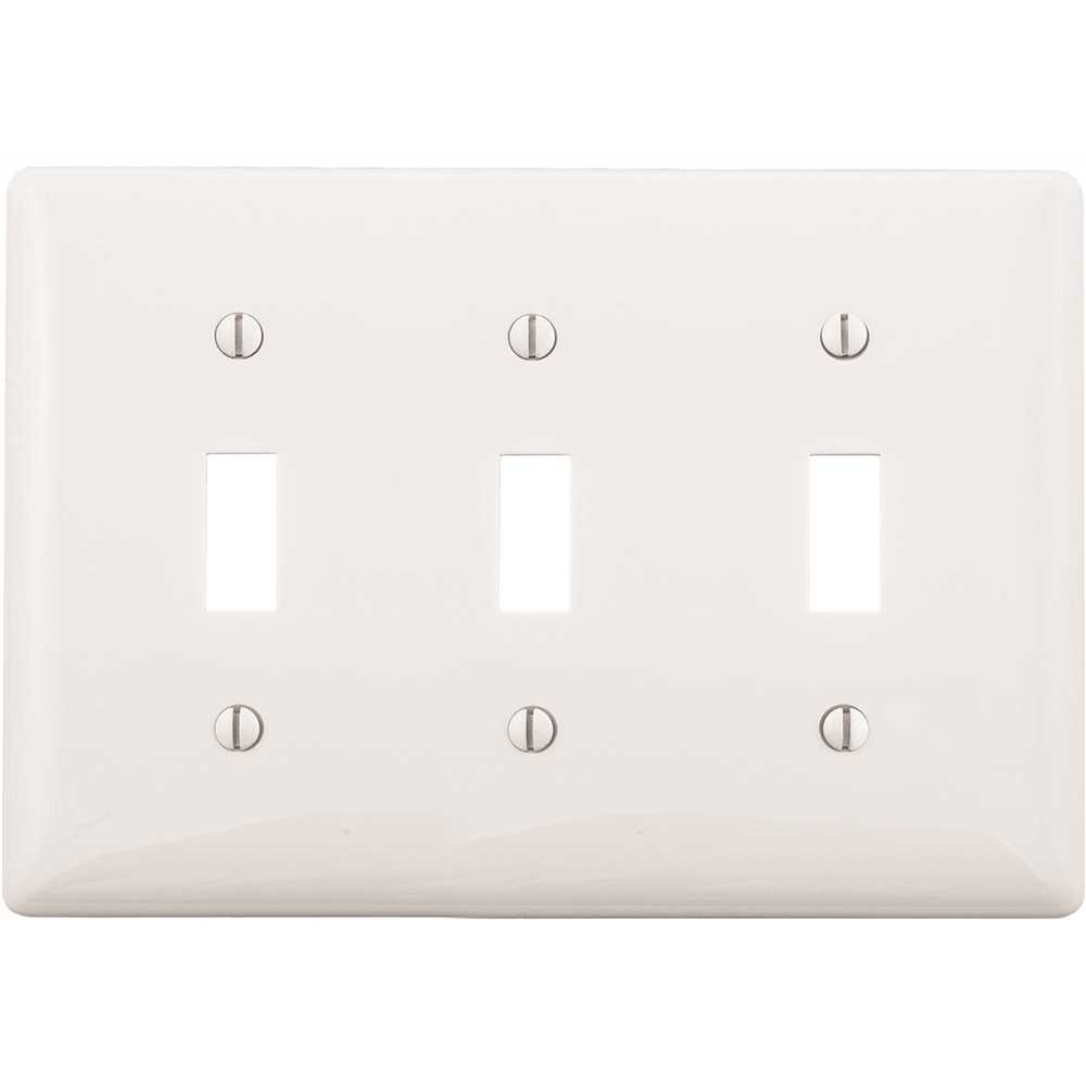 HUBBELL WIRING PJ3W 3-Gang White Medium Size Toggle Wall Plate