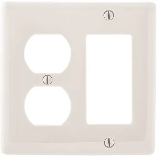 2-Gang White Medium Size Duplex and Decorator Wall Plate