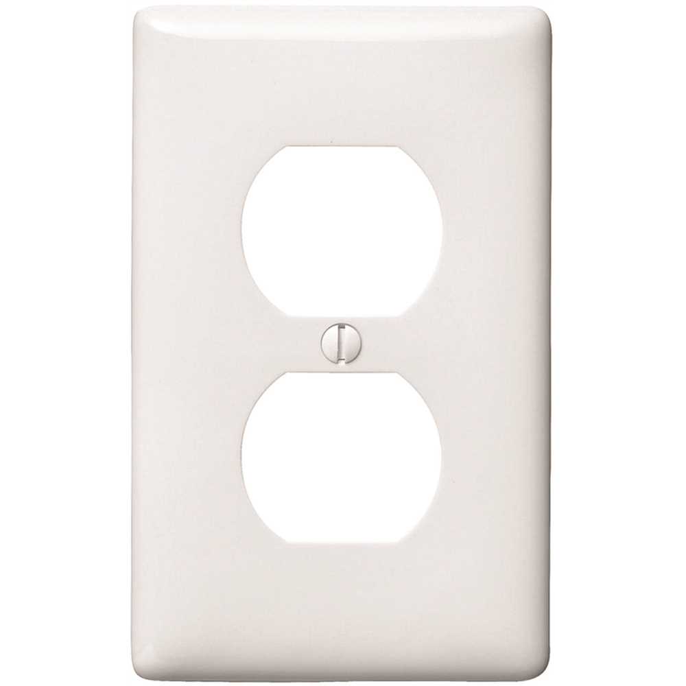 HUBBELL WIRING PJ8W 1-Gang Medium Size Duplex Wall Plate - White