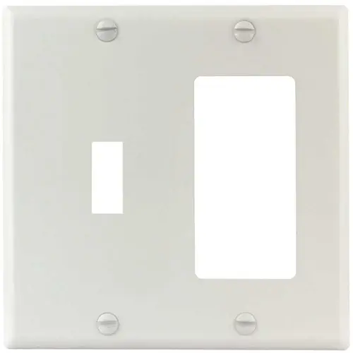 White Smooth 2-Gang Toggle/Rocker Standard Metal Wall Plate - pack of 10 White Smooth 2-Gang Toggle/Rocker Standard Metal Wall Plate - pack of 10