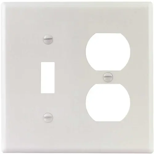 White Smooth 2-Gang Toggle/Duplex Standard Metal Wall Plate - pack of 10 White Smooth 2-Gang Toggle/Duplex Standard Metal Wall Plate - pack of 10