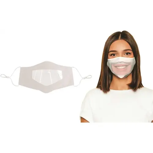 Clear Mouth White Expression Smile Communicator Face Mask for Deaf and Hard of Hearing - pack of 10 Clear Mouth White Expression Smile Communicator Face Mask for Deaf and Hard of Hearing - pack of 10