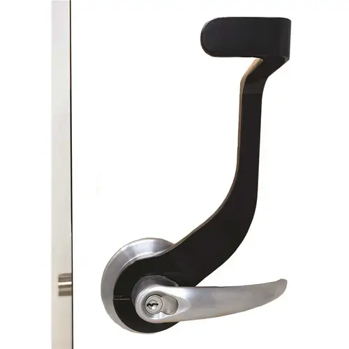Power Coated Black Anti-Microbial Ayzre Hands Free Door Opener for Doors where the Hinge is on the Left Power Coated Black Anti-Microbial Ayzre Hands Free Door Opener for Doors where the Hinge is on the Left
