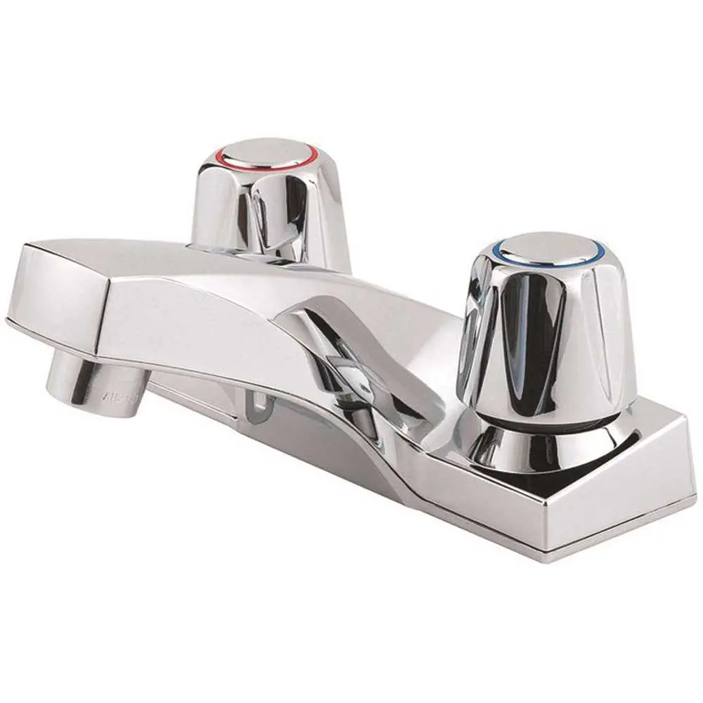 Pfister Pfirst 4 in. Centerset 2-Handle Bathroom Faucet with Metal Knobs in Polished Chrome LG143-6000
