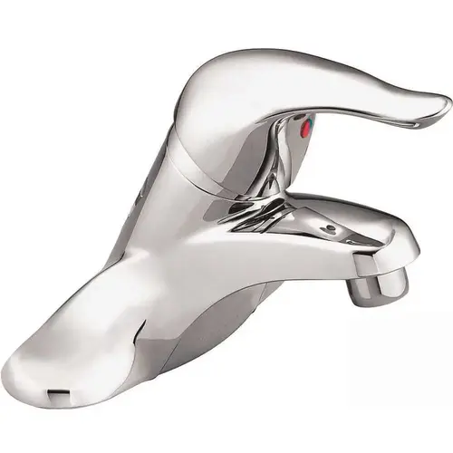 Chateau 4 in. Centerset Single Handle Low-Arc Bathroom Faucet, Red/Blue Under Spout in Chrome (No Drain Assembly) Chateau 4 in. Centerset Single Handle Low-Arc Bathroom Faucet, Red/Blue Under Spout in Chrome (No Drain Assembly)