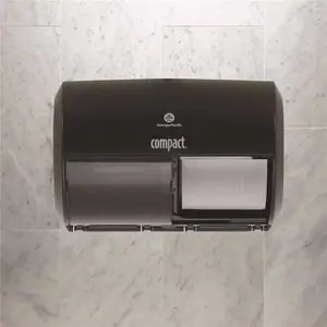 Georgia Pacific Corp. 56784A Compact Black Side-By-Side Double Roll Toilet Paper Dispenser