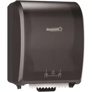 Renown REN05173-WB Hands-Free Roll Towel Dispenser For 8 Inch Towels, Black Translucent
