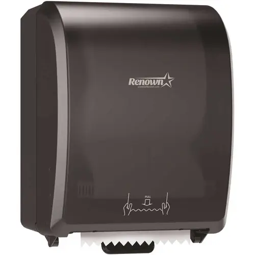 Hands-Free Roll Towel Dispenser For 8 Inch Towels, Black Translucent
