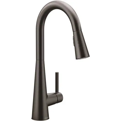 Sleek Single-Handle Pull-Down Sprayer Kitchen Faucet with Reflex and Power Clean in Matte Black Sleek Single-Handle Pull-Down Sprayer Kitchen Faucet with Reflex and Power Clean in Matte Black