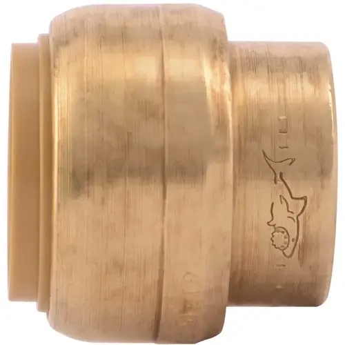 Brass Pipe End Cap: 3/4" Fitting, Push-to-Connect x Push-to-Connect, Lead Free