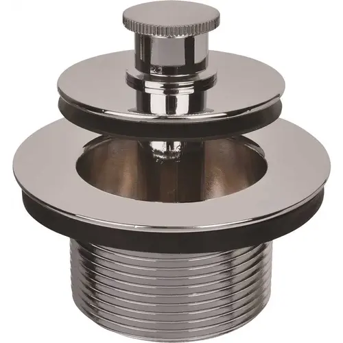 Push-Pull Bathtub Stopper, 1-1/4 in., 16 TPI in Polished Chrome
