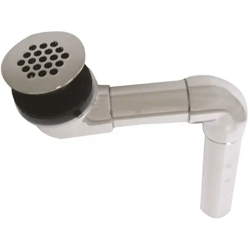 4-1/2 in. Brass Offset Grid Drain for Wheelchair Lavatories, Polished Chrome