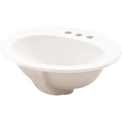 Pennington Drop-In Vitreous China Bathroom Sink with Overflow Drain in White Pennington Drop-In Vitreous China Bathroom Sink with Overflow Drain in White