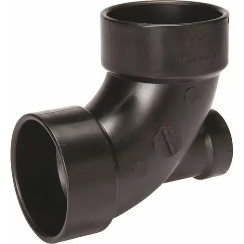 3 in. x 3 in. x 2 in. ABS 90-Degree All Hub Elbow with Low-Heel
