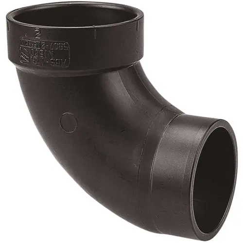 Drain, Waste & Vent 90 deg; Street Elbow: 3" Fitting, Spig x Hub, Acrylonitrile Butadiene Styrene