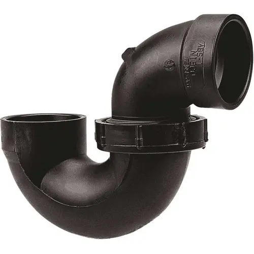Drain, Waste & Vent P-Trap with Union: 2" Fitting, Hub x Hub, Acrylonitrile Butadiene Styrene