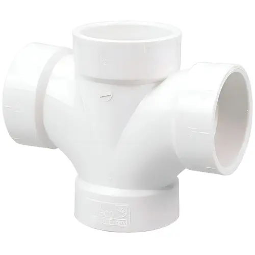 3 in. x 3 in. x 2 in. x 2 in. PVC DWV All Hub Double Sanitary Tee 3 in. x 3 in. x 2 in. x 2 in. PVC DWV All Hub Double Sanitary Tee