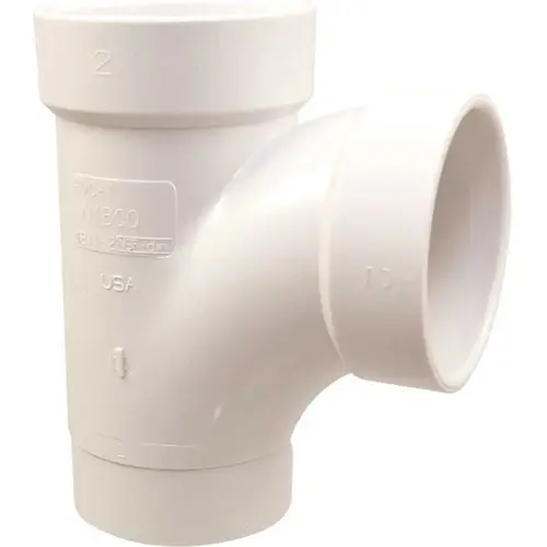 3 in. DWV PVC Spigot x Hub x Hub Sanitary Street Tee