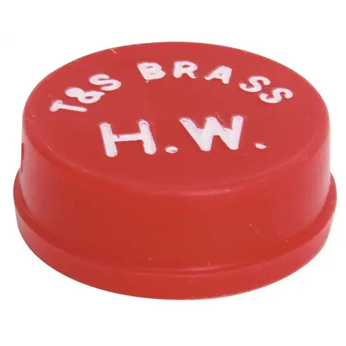 T&S Brass And Bronze Snap-In Index Button, Red Hot Water T&S Brass And Bronze Snap-In Index Button, Red Hot Water