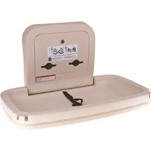 Horizontal, Wall-Mounted Baby Changing Station Cream