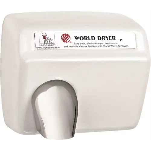 HAND DRYER, WHITE, 9.5X11.3X8.3 IN., 115 VOLTS, 20 AMPS HAND DRYER, WHITE, 9.5X11.3X8.3 IN., 115 VOLTS, 20 AMPS