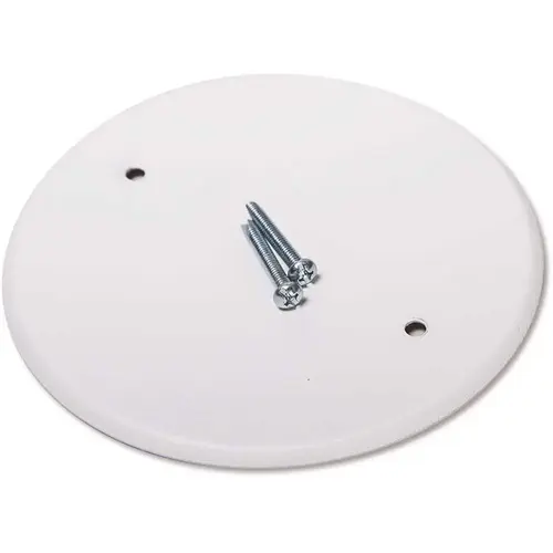 Off-White Metal 5 In Outdoor Round Closure Plate