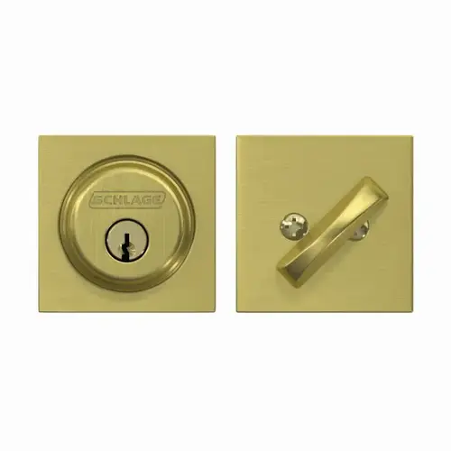 Collins Single Cylinder Deadbolt C Keyway with 12321 Latch and and 10116 Strike Satin Brass Finish