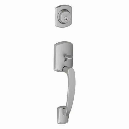 Custom Greenwich Dummy Exterior Handleset Only Satin Chrome Finish Custom Greenwich Dummy Exterior Handleset Only Satin Chrome Finish