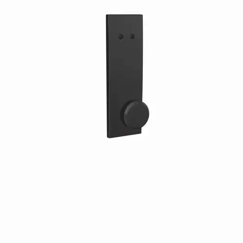 Custom Bowery Knob with Century Escutcheon Dummy Interior Trim Matte Black Finish