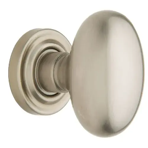 Preconfigured 5025 Knob with 5048 Rose Passage Lock with 2-3/8" Backset and Full Lip Strike Lifetime Satin Nickel Finish Preconfigured 5025 Knob with 5048 Rose Passage Lock with 2-3/8" Backset and Full Lip Strike Lifetime Satin Nickel Finish