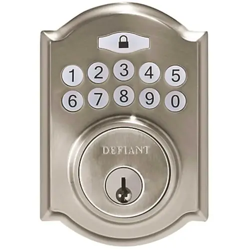 Castle Satin Nickel Single Cylinder Electronic Keypad Deadbolt Castle Satin Nickel Single Cylinder Electronic Keypad Deadbolt