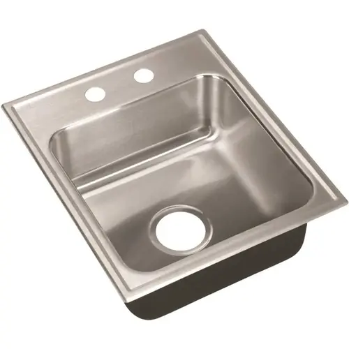 18-Gauge Stainless Steel 18 in. O.D. x 15 in. 2-Hole Single Bowl Drop-In Kitchen Sink with Faucet Ledge 18-Gauge Stainless Steel 18 in. O.D. x 15 in. 2-Hole Single Bowl Drop-In Kitchen Sink with Faucet Ledge