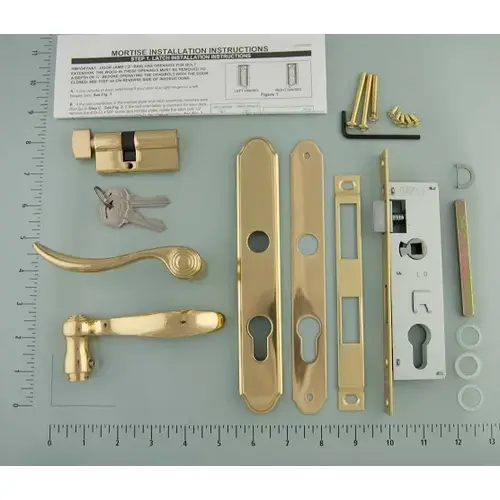 Brass Mortise Hardware Set w/key Cyl & Lock f/ 1-5/8" Door Brass Mortise Hardware Set w/key Cyl & Lock f/ 1-5/8" Door