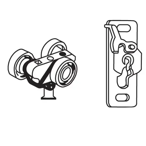 3 Wheel Hanger With Bracket 3/4in Nylon Wheels 2 Per Card retail Package