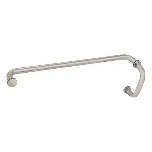 Satin Nickel 6" Pull Handle And 24" Towel Bar BM Series Combination, Brass Material, 6" Pull, 24" Towel Bar, Satin Nickel Finish Satin Nickel 6" Pull Handle And 24" Towel Bar BM Series Combination, Brass Material, 6" Pull, 24" Towel Bar, Satin Nickel Finish