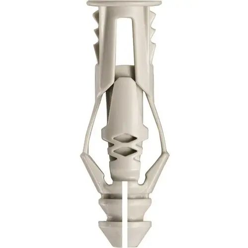 Wall Anchor, Polyethylene, Chrome, 35 lb Gray - pack of 15