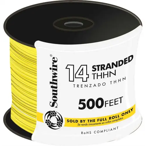 500 ft. 14-Gauge Yellow Stranded CU THHN Wire 500 ft. 14-Gauge Yellow Stranded CU THHN Wire