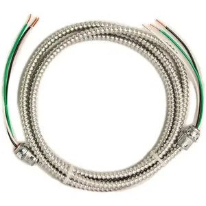 Southwire 56482501 15 ft., 12/2 Solid CU MC (Metal Clad) Armorlite Modular Assembly Quick Cable Whip