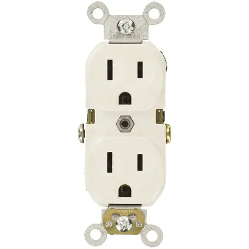 15 Amp Commercial Grade Duplex Outlet, White - pack of 10
