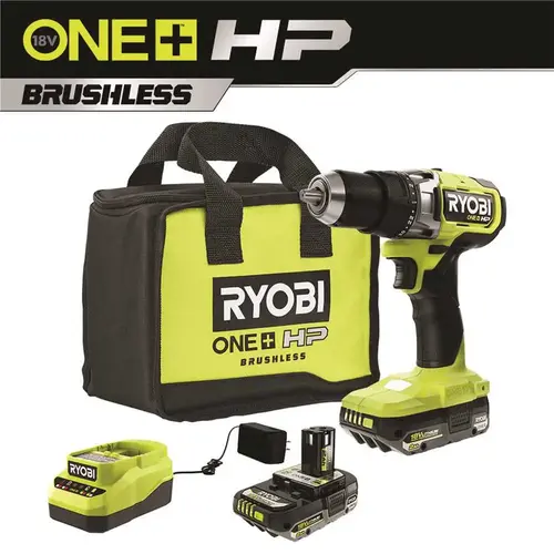 ONE+ HP 18V Brushless Cordless 1/2 in. Drill/Driver Kit with (2) 2.0 Ah HIGH PERFORMANCE Batteries, Charger, and Bag ONE+ HP 18V Brushless Cordless 1/2 in. Drill/Driver Kit with (2) 2.0 Ah HIGH PERFORMANCE Batteries, Charger, and Bag