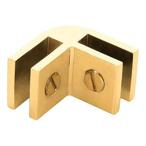 Gold Two-Way Aluminum 90 Degree Glass Connector