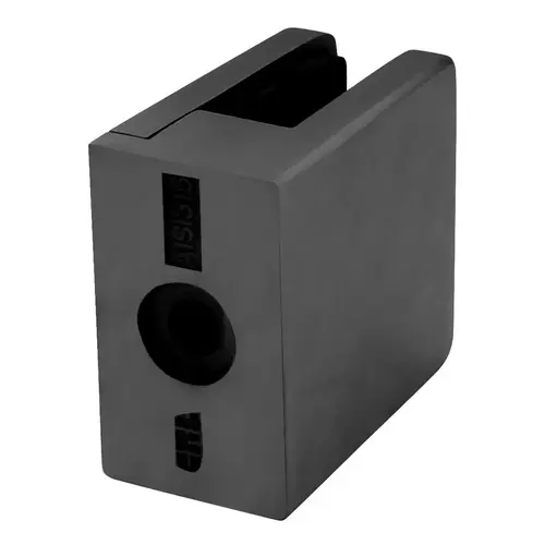 Matte Black Z-Series Square Type Flat Base Stainless Steel Clamp for 1/2" Glass