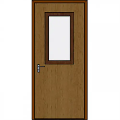 Custom Wood Bullet Resistant Door And Frame Assembly With Half Lite