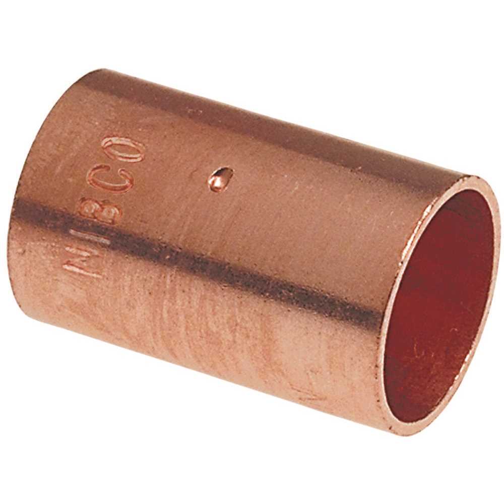 NIBCO I60038 3/8 in. Copper Pressure Cup x Cup Coupling Fitting with Dimple Stop