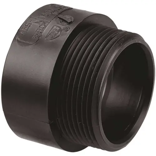 Drain, Waste & Vent Adapter: 3" Fitting, Hub x MIPT, Acrylonitrile Butadiene Styrene Drain, Waste & Vent Adapter: 3" Fitting, Hub x MIPT, Acrylonitrile Butadiene Styrene