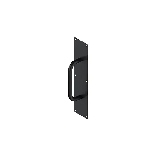 Pull Plate with Handle 4" x 16" S/S in Paint Black Pull Plate with Handle 4" x 16" S/S in Paint Black
