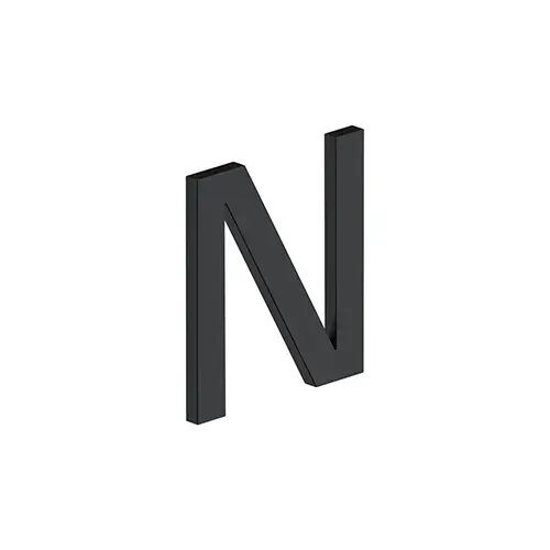 4" LETTER N, E SERIES WITH RISERS, STAINLESS STEEL in Paint Black 4" LETTER N, E SERIES WITH RISERS, STAINLESS STEEL in Paint Black