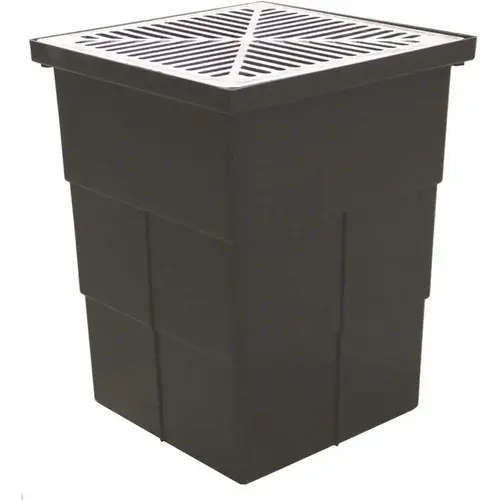 18 in. x 14 in. Storm Water Pit and Catch Basin for Modular Trench and Channel Drain Systems with Aluminum Grate 18 in. x 14 in. Storm Water Pit and Catch Basin for Modular Trench and Channel Drain Systems with Aluminum Grate